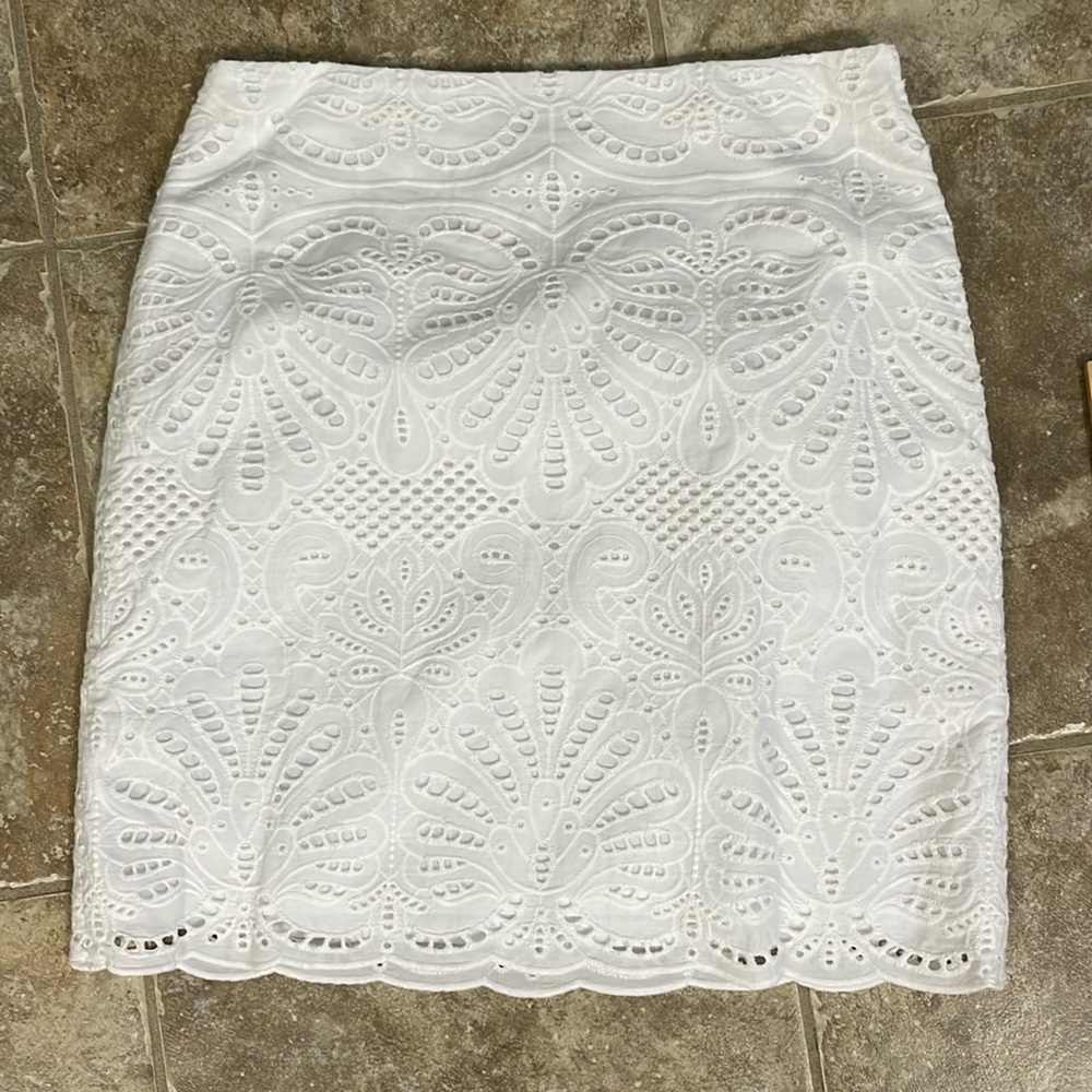White eyelet mini skirt from Talbots size 2.
